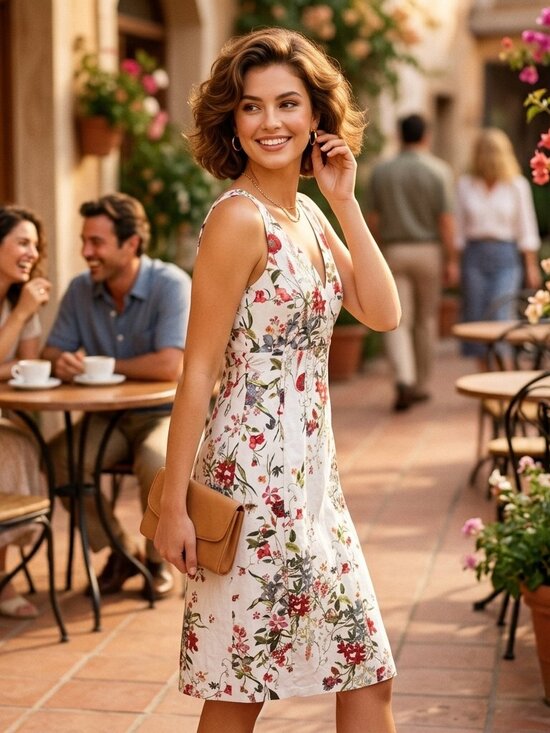 Antonio Melani Dresses & Skirts - Antonio Melani Womens 8 Floral Cotton Midi Dress Botanical Statement Cottagecore